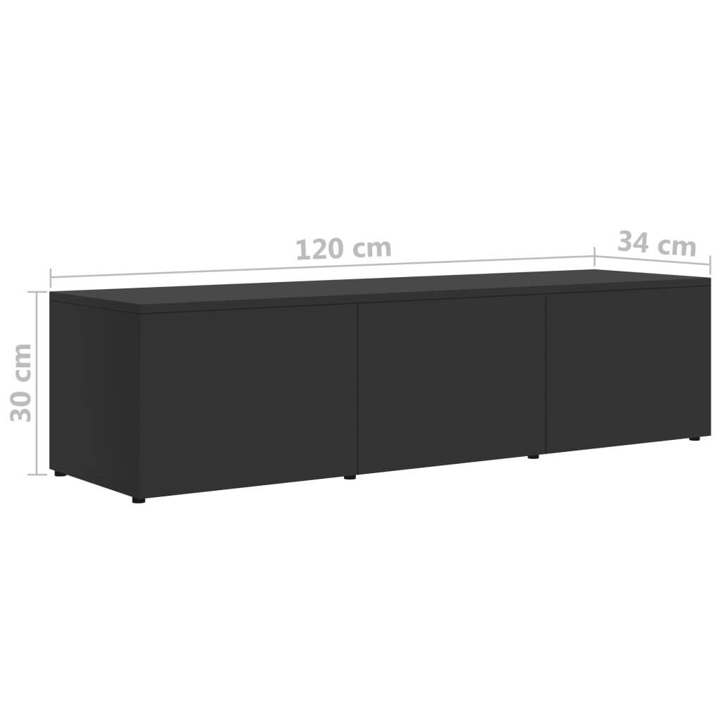 ТВ шкаф, сив, 120x34x30 см, ПДЧ