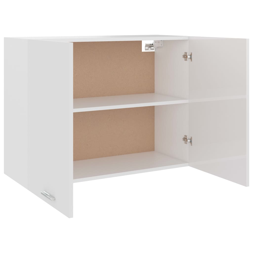 Висящ шкаф, бял гланц, 80x31x60 см, ПДЧ