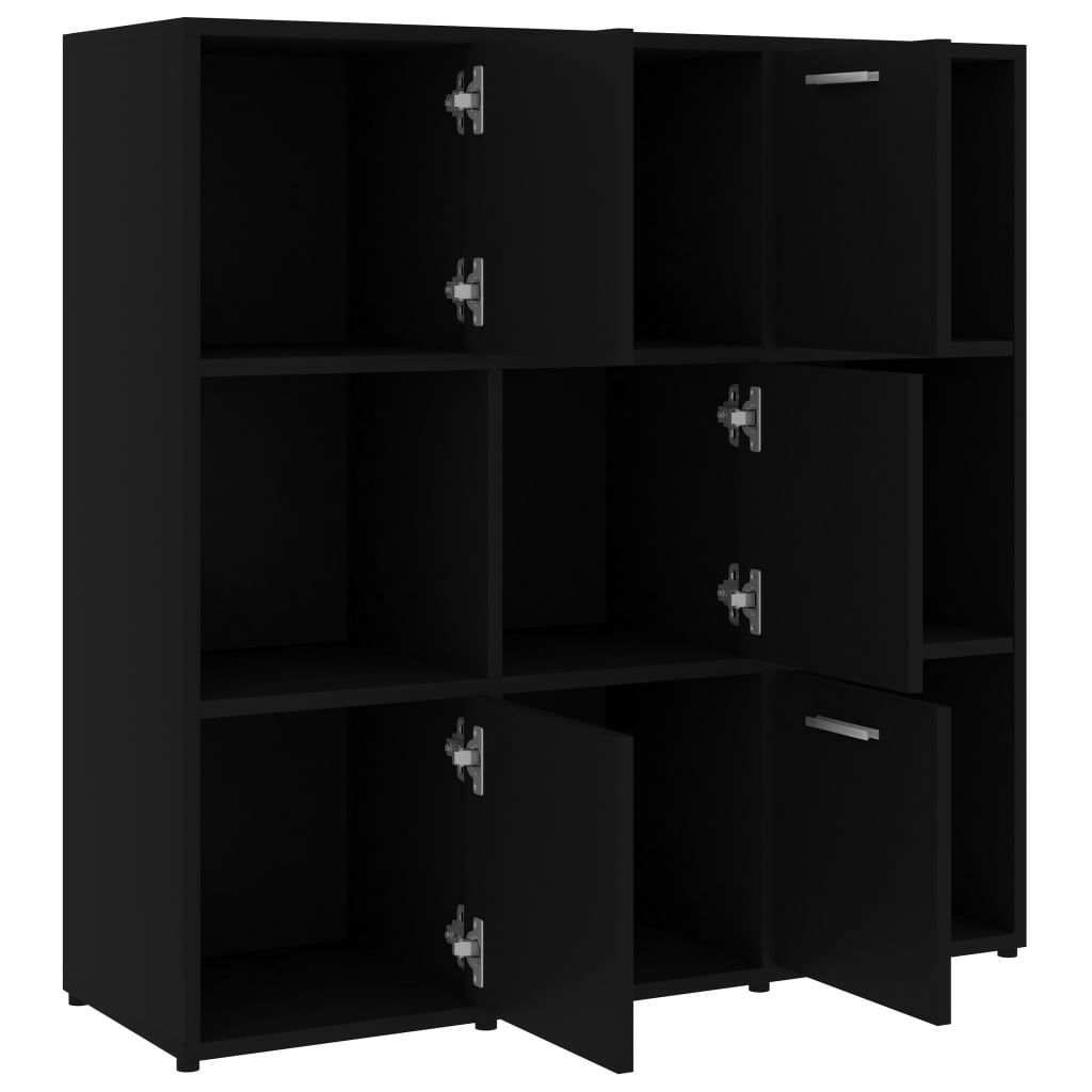 Шкаф библиотека, черен, 90x30x90 см, ПДЧ