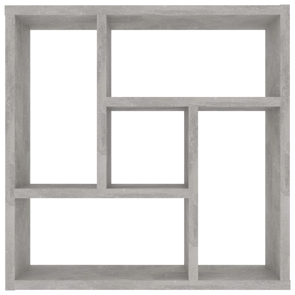 Стенен рафт, бетонно сив, 45,1x16x45,1 см, ПДЧ