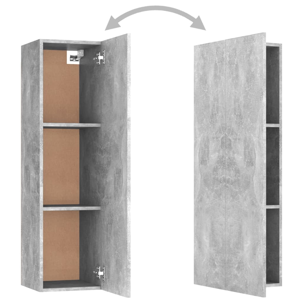 ТВ шкаф, бетонно сив, 30,5x30x110 см, ПДЧ