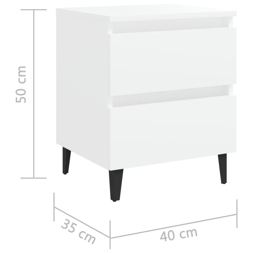Нощно шкафче, бяло, 40x35x50 см, ПДЧ