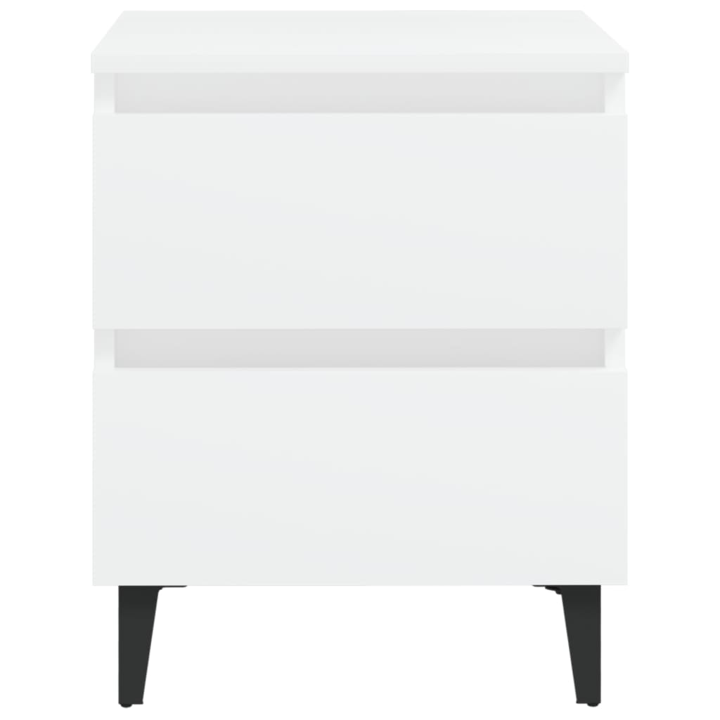 Нощни шкафчета, 2 бр, бели, 40x35x50 см, ПДЧ