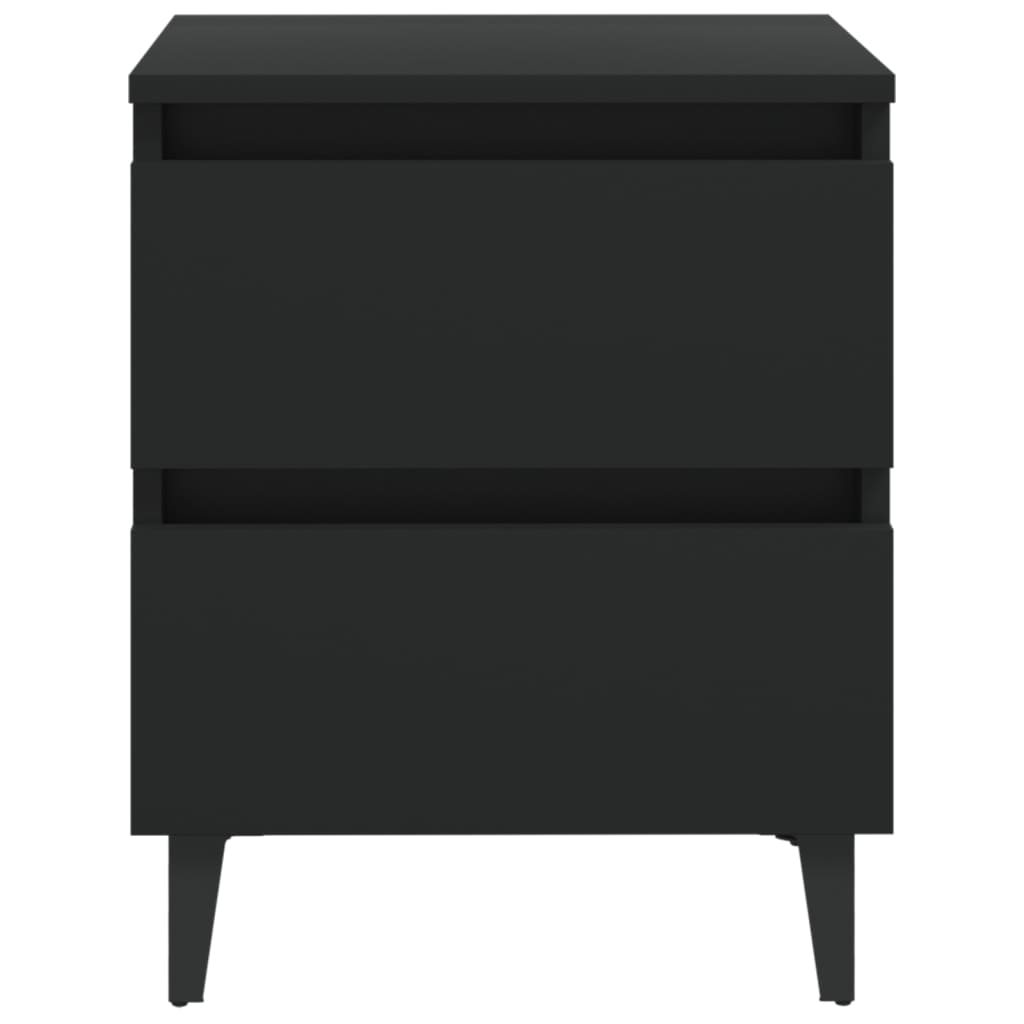 Нощни шкафчета, 2 бр, черни, 40x35x50 см, ПДЧ