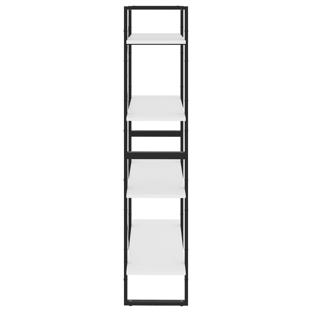 4-етажна библиотека, бяла, 80x30x140 см, ПДЧ