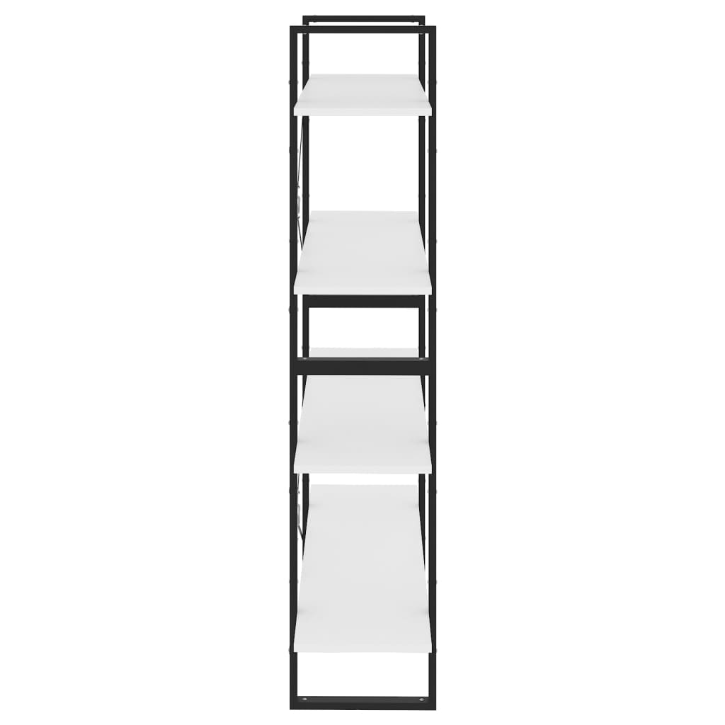 4-етажна библиотека, бяла, 100x30x140 см, ПДЧ