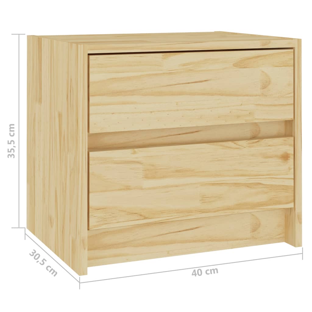 Нощно шкафче, 40x30,5x35,5 см, борово дърво масив