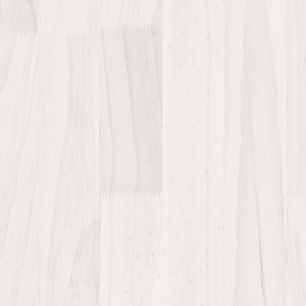 Нощно шкафче, бяло, 40x30,5x35,5 см, борово дърво масив