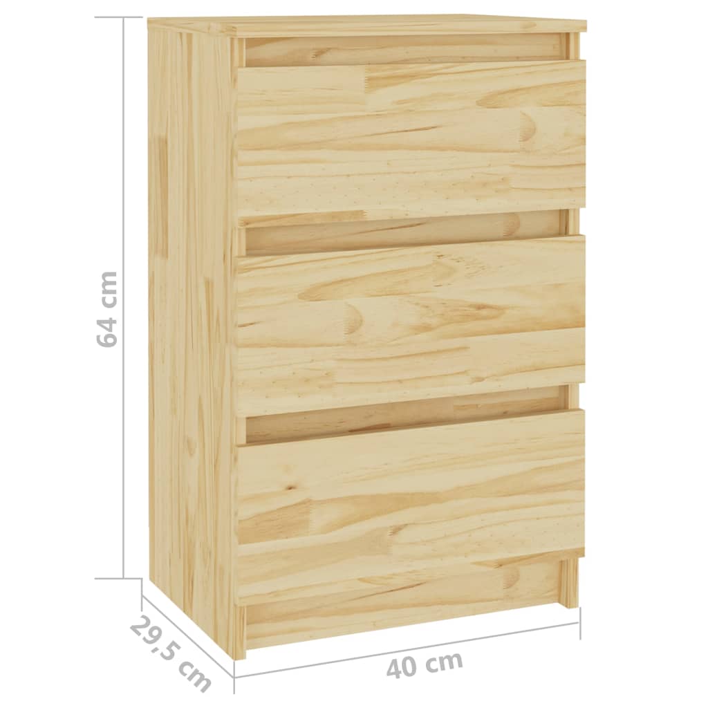 Нощно шкафче, 40x29,5x64 см, борово дърво масив