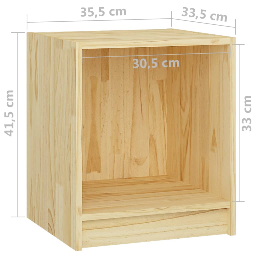 Нощни шкафчета, 2 бр, 35,5x33,5x41,5 см, бор масив
