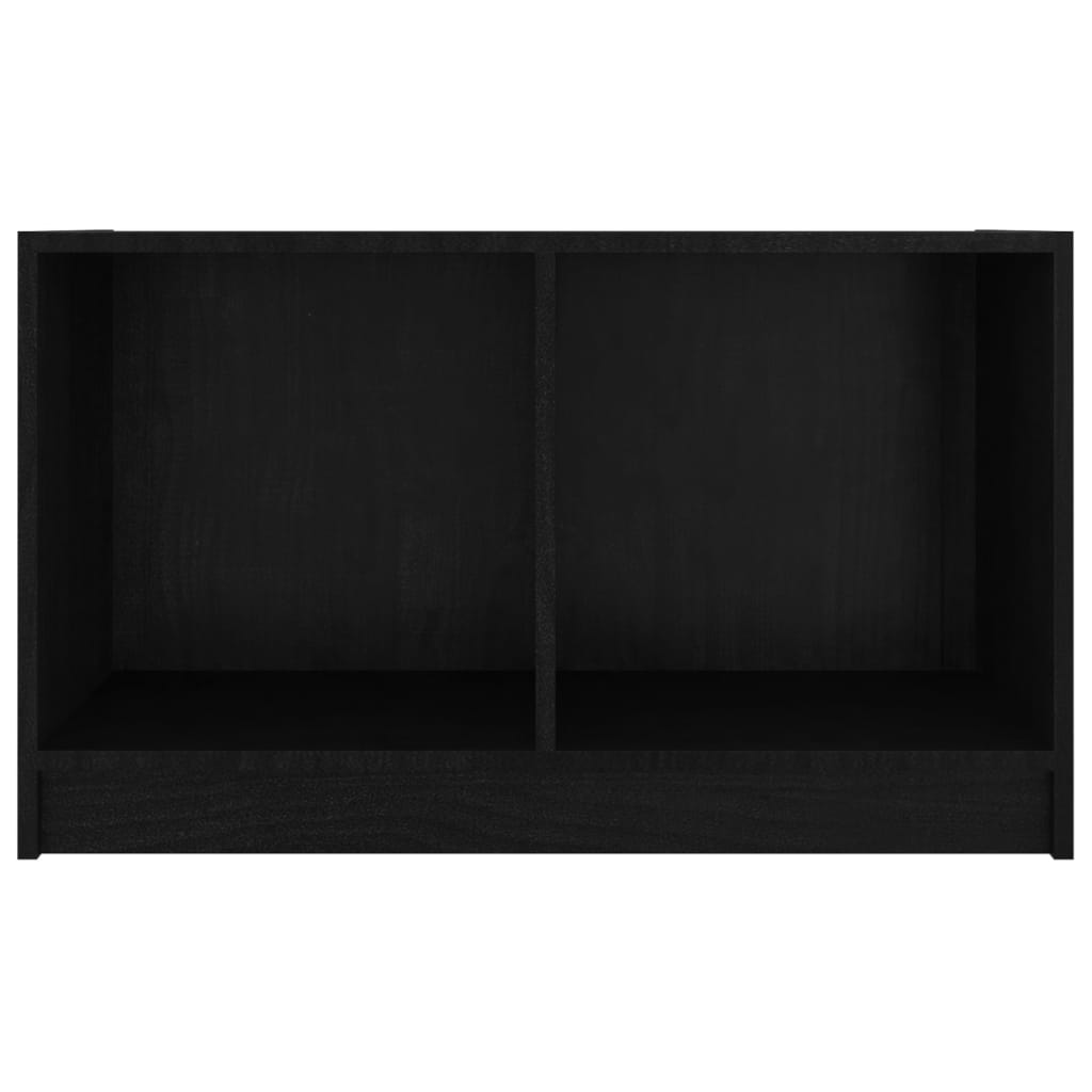 ТВ шкаф, черен, 70x33x42 см, бор масив