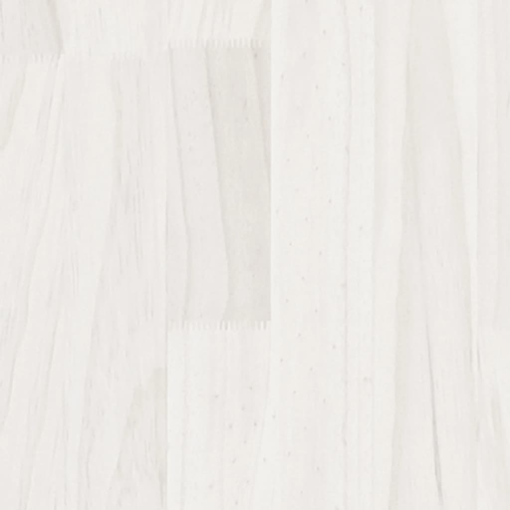 Бюфет, бял, 70x33x76 см, борово дърво масив