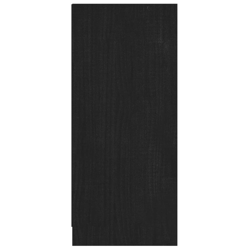 Бюфет, черен, 70x33x76 см, борово дърво масив