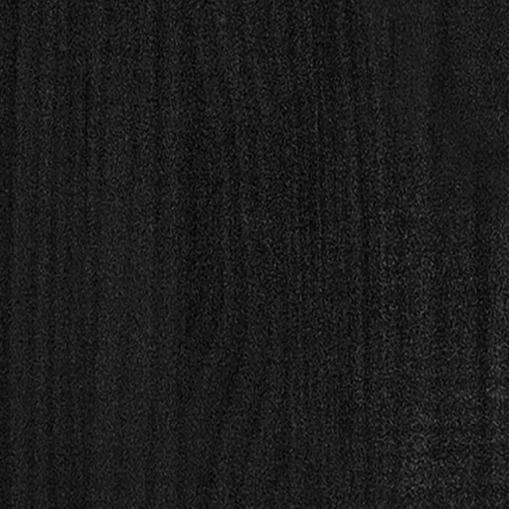 Бюфет, черен, 70x33x76 см, борово дърво масив