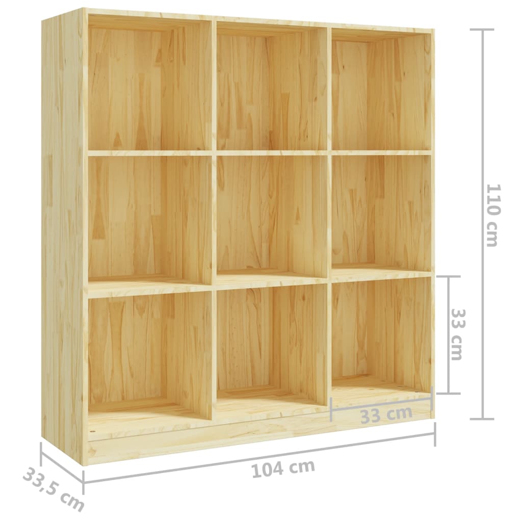 Библиотека/разделител за стая, 104x33,5x110 см, бор масив