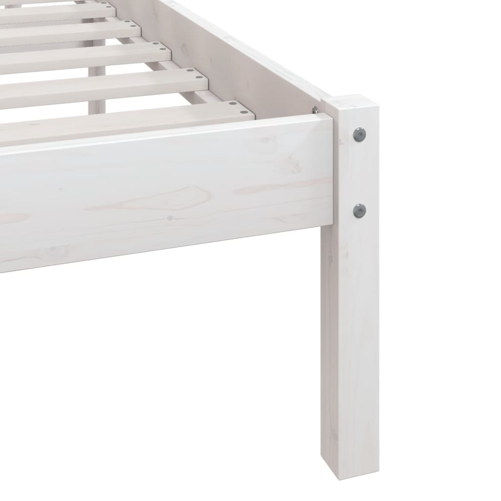 Рамка за легло, бяла, бор масив, 100х200 см