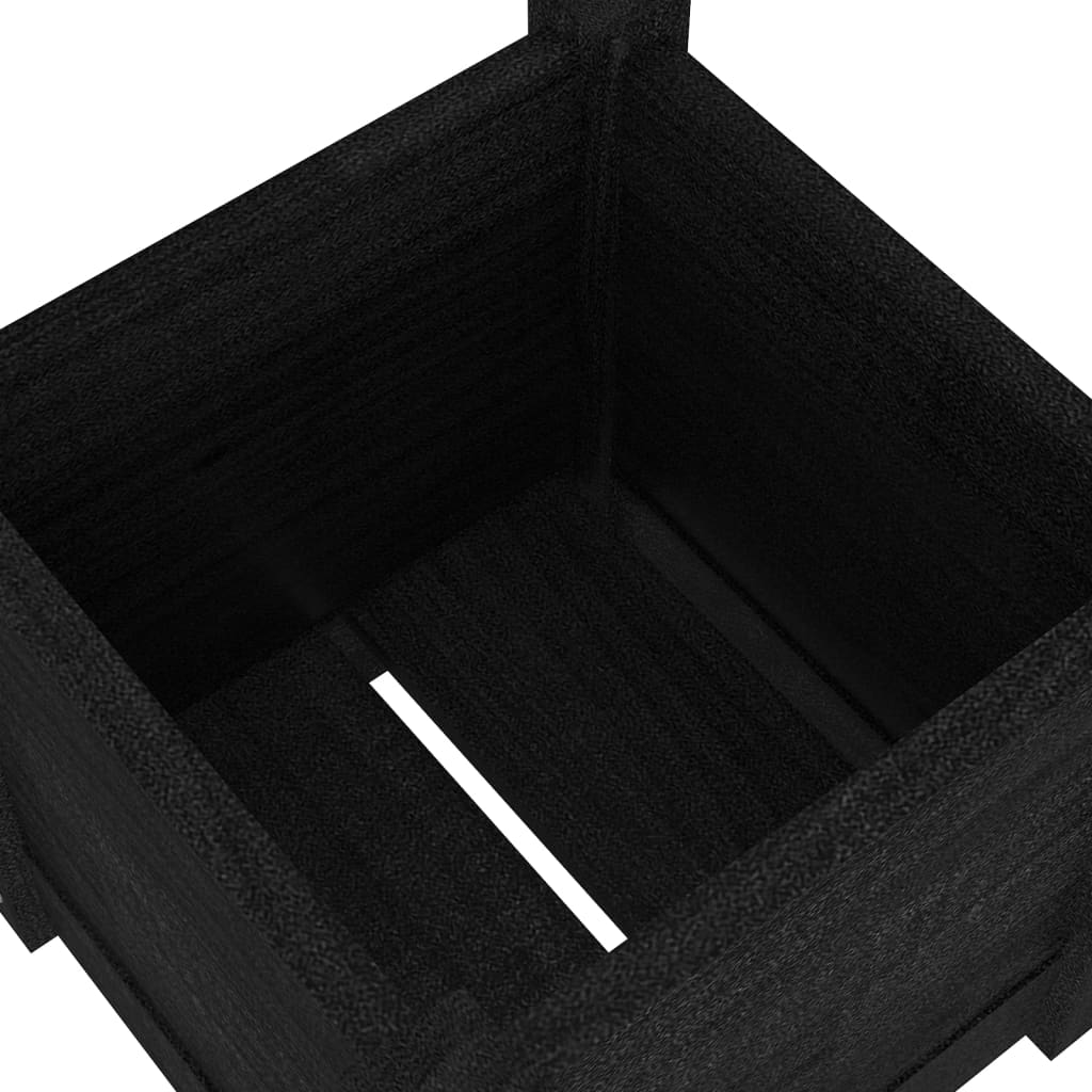Градински сандъци, 2 бр, черни, 31x31x31 см, бор масив