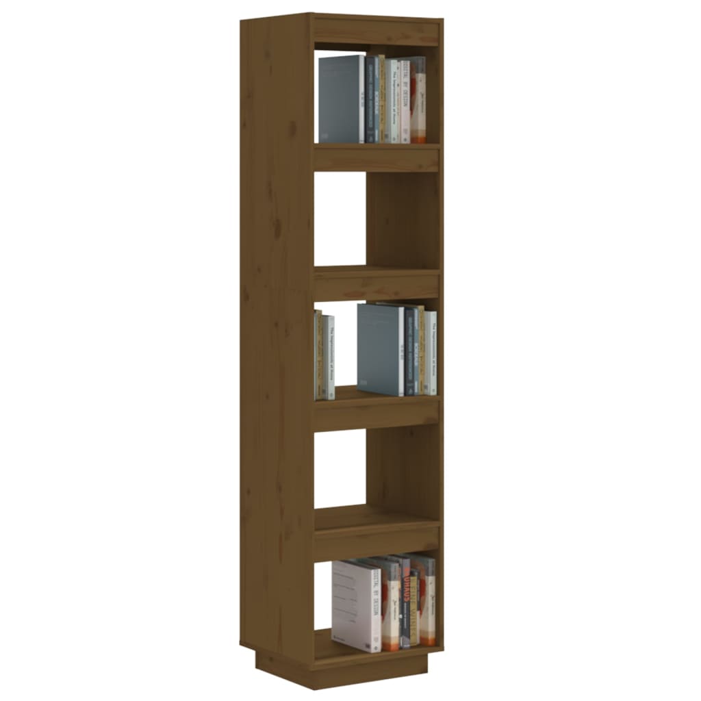 Библиотека/разделител за стая, меденокафява, 40x35x167 см, бор