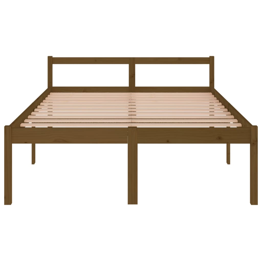 Рамка за легло, меденокафява, бор масив, 140x200 см
