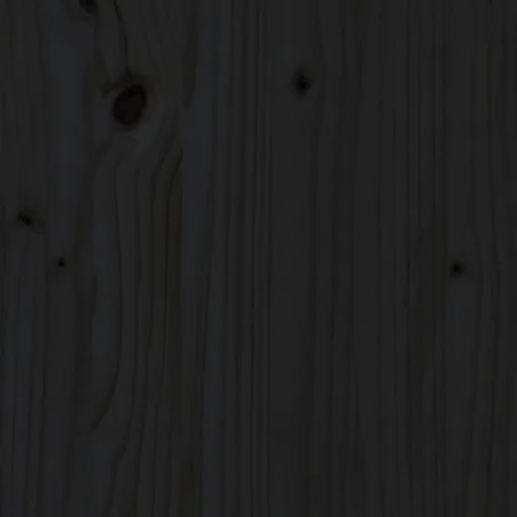 Нощно шкафче, черно, 40x30x40 см, борово дърво масив