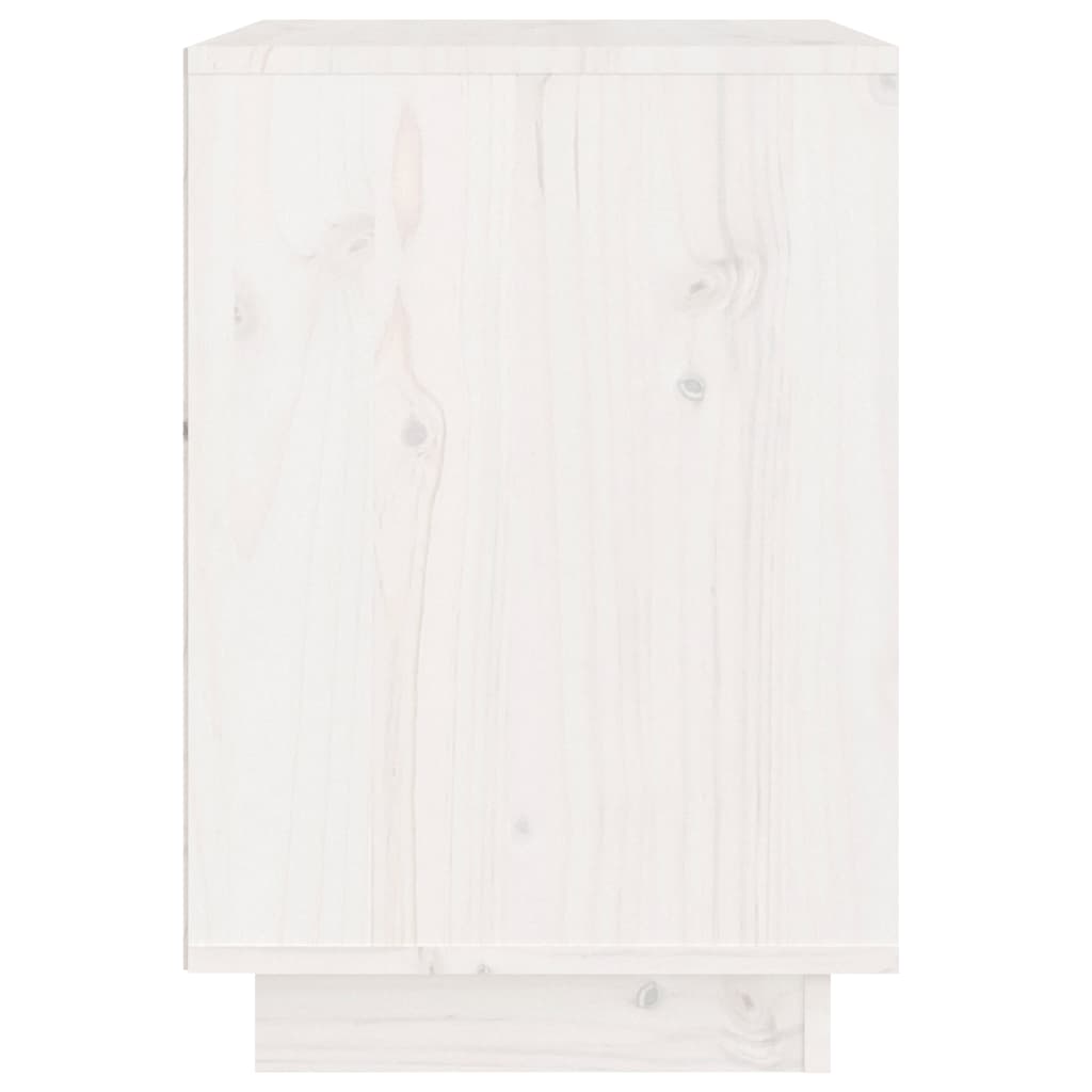 Нощни шкафчета, 2 бр, бели, 40x35x50 см, борово дърво масив