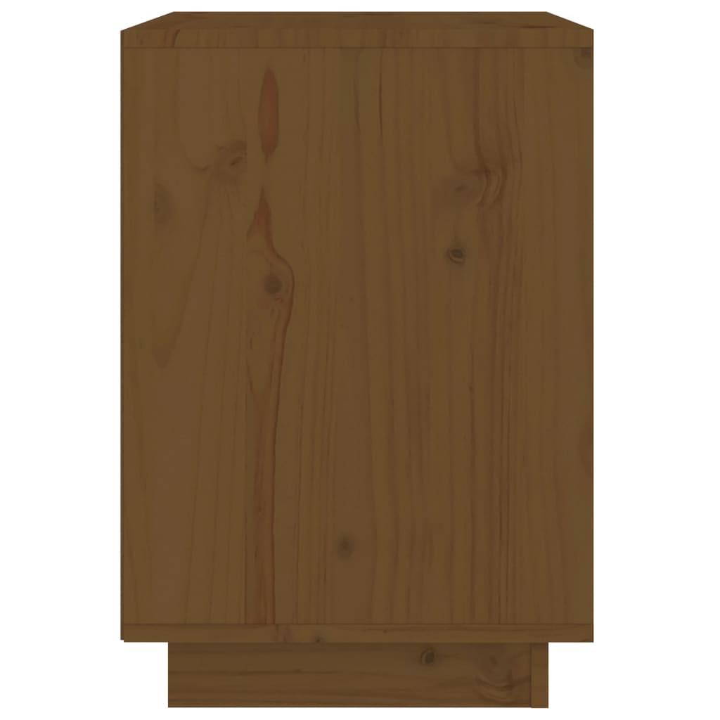 Нощно шкафче, меденокафяво, 40x35x50 см, борово дърво масив