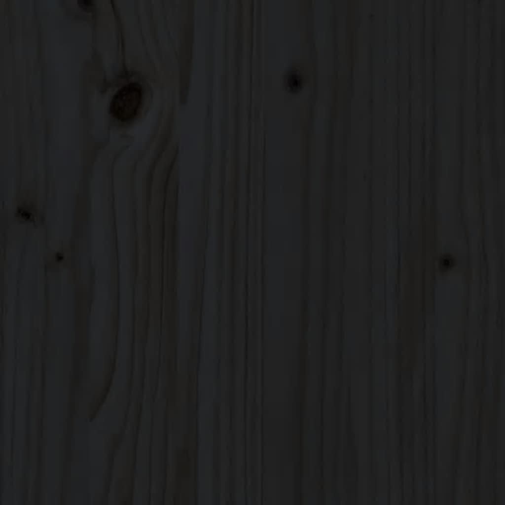 Нощни шкафчета, 2 бр, черни, 40x35x50 см, борово дърво масив