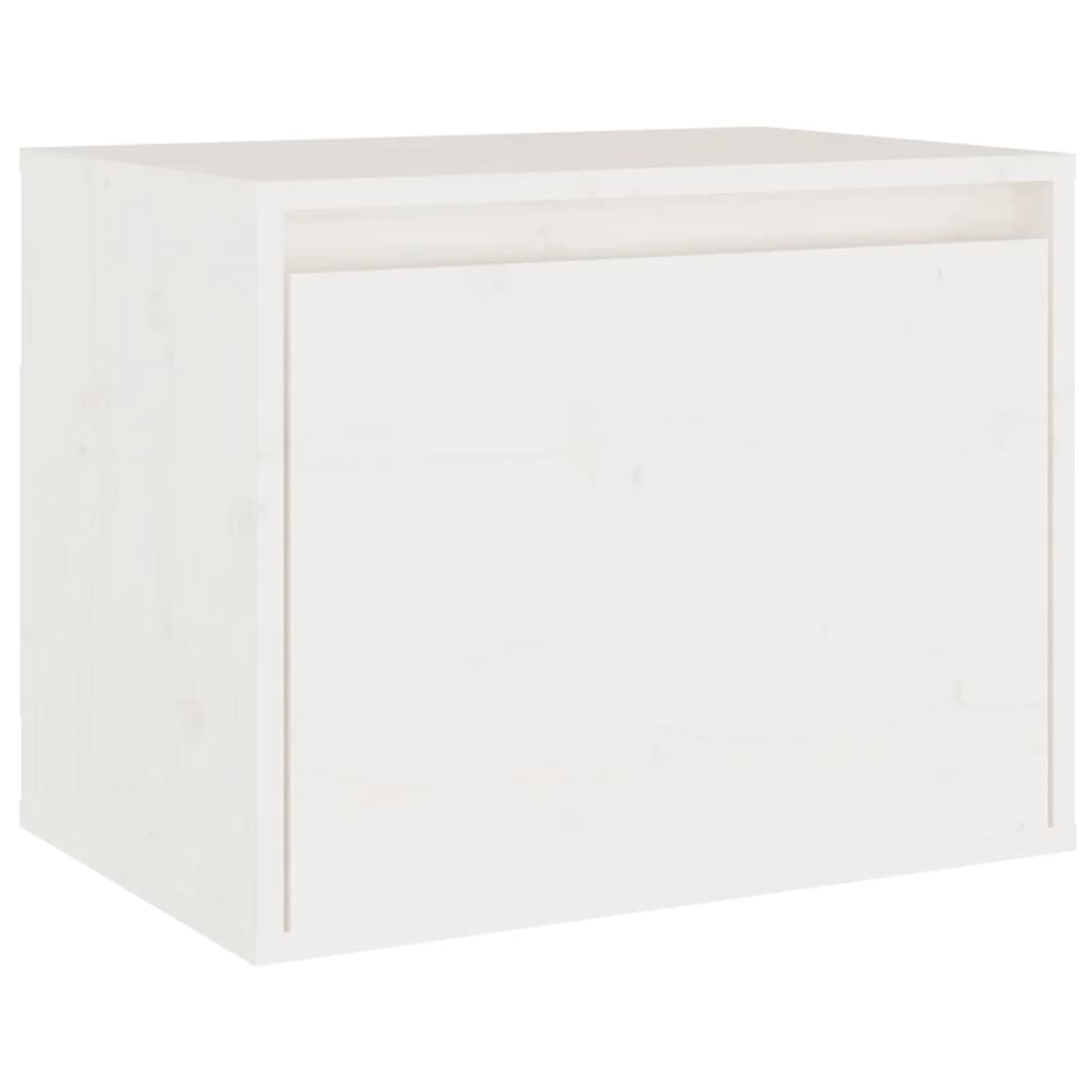 Стенен шкаф, бял, 45x30x35 см, бор масив