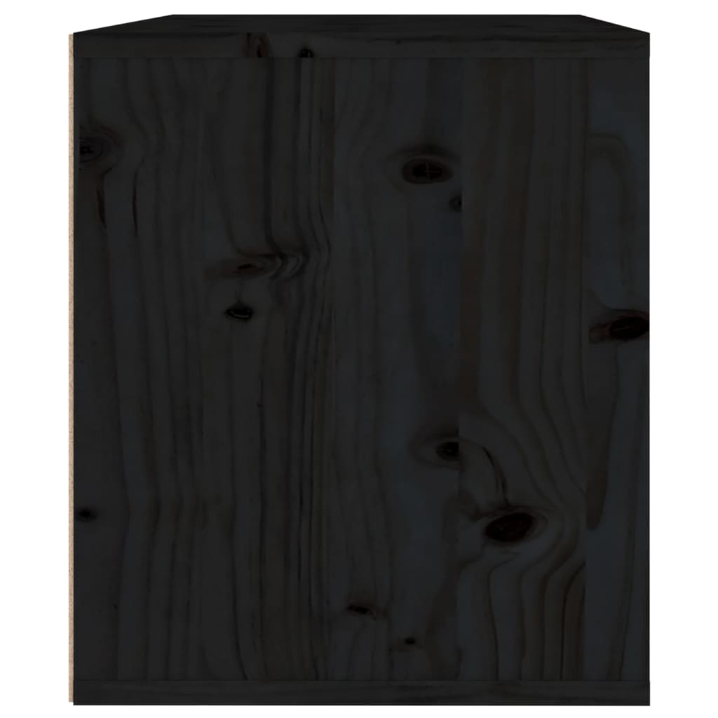Стенен шкаф, черен, 45x30x35 см, бор масив