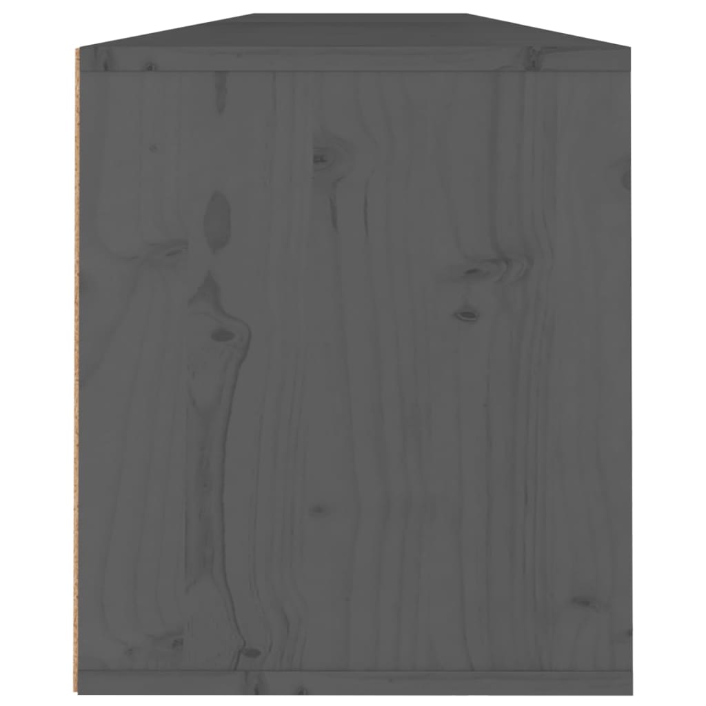 Стенни шкафове, 2 бр, сиви, 100x30x35 см, бор масив