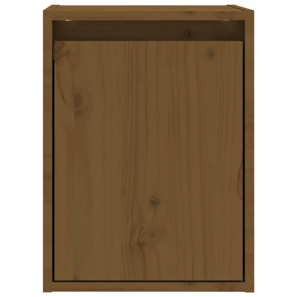 Стенен шкаф, меденокафяв, 30x30x40 см, борово дърво масив