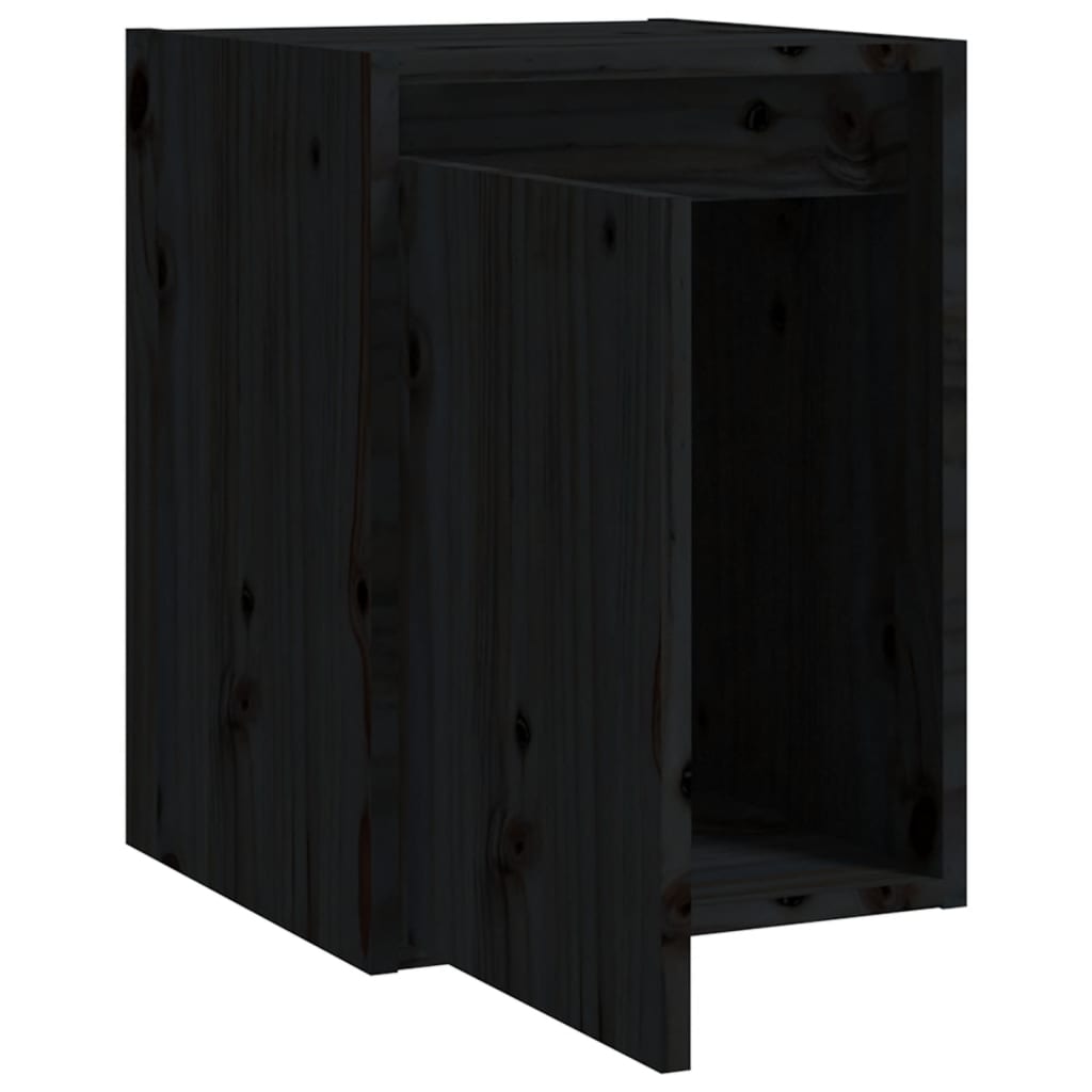 Стенни шкафове, 2 бр, черни, 30x30x40 см, бор масив