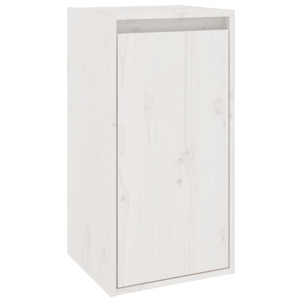Стенни шкафове, 2 бр, бели, 30x30x60 см, бор масив