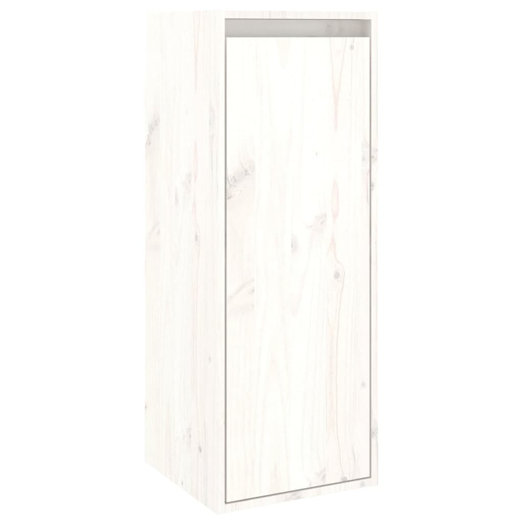 Стенен шкаф, бял, 30x30x80 см, борово дърво масив