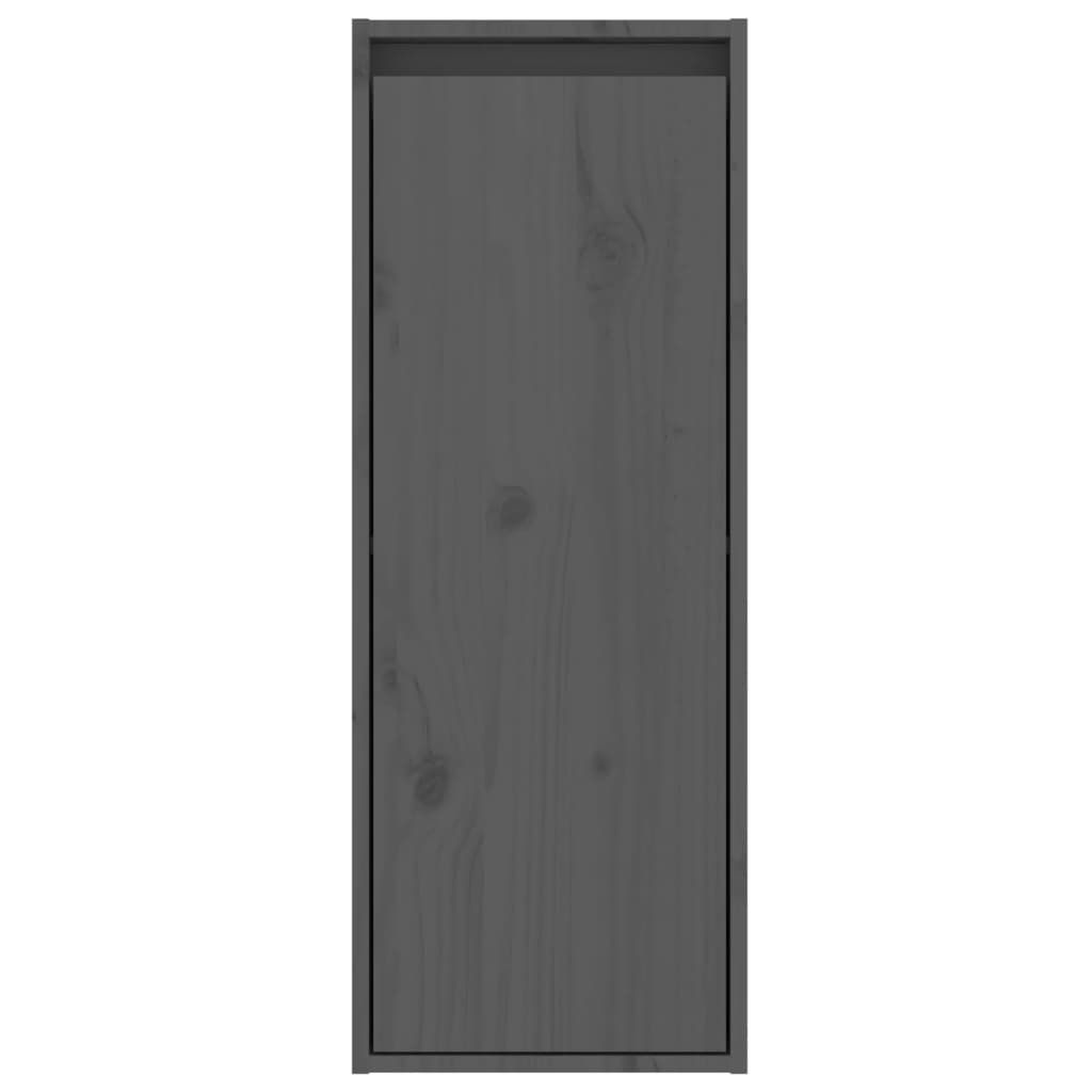 Стенен шкаф, сив, 30x30x80 см, борово дърво масив