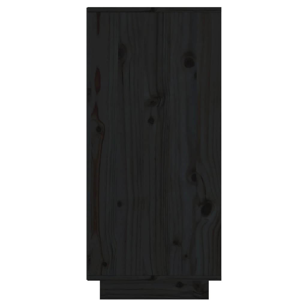 Сайдборд, черен, 60x34x75 см, бор масив