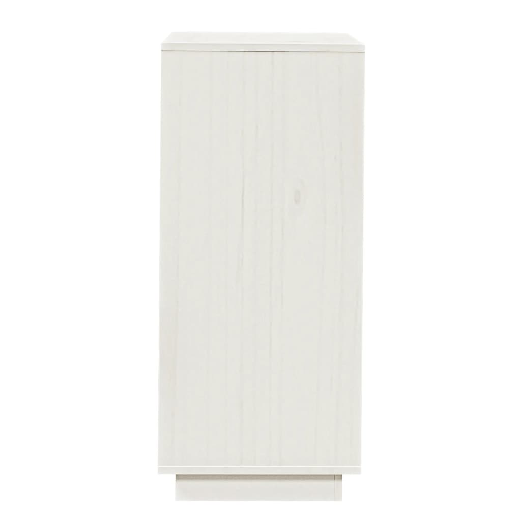 Шкаф за обувки, бял, 35x35x80 см, бор масив