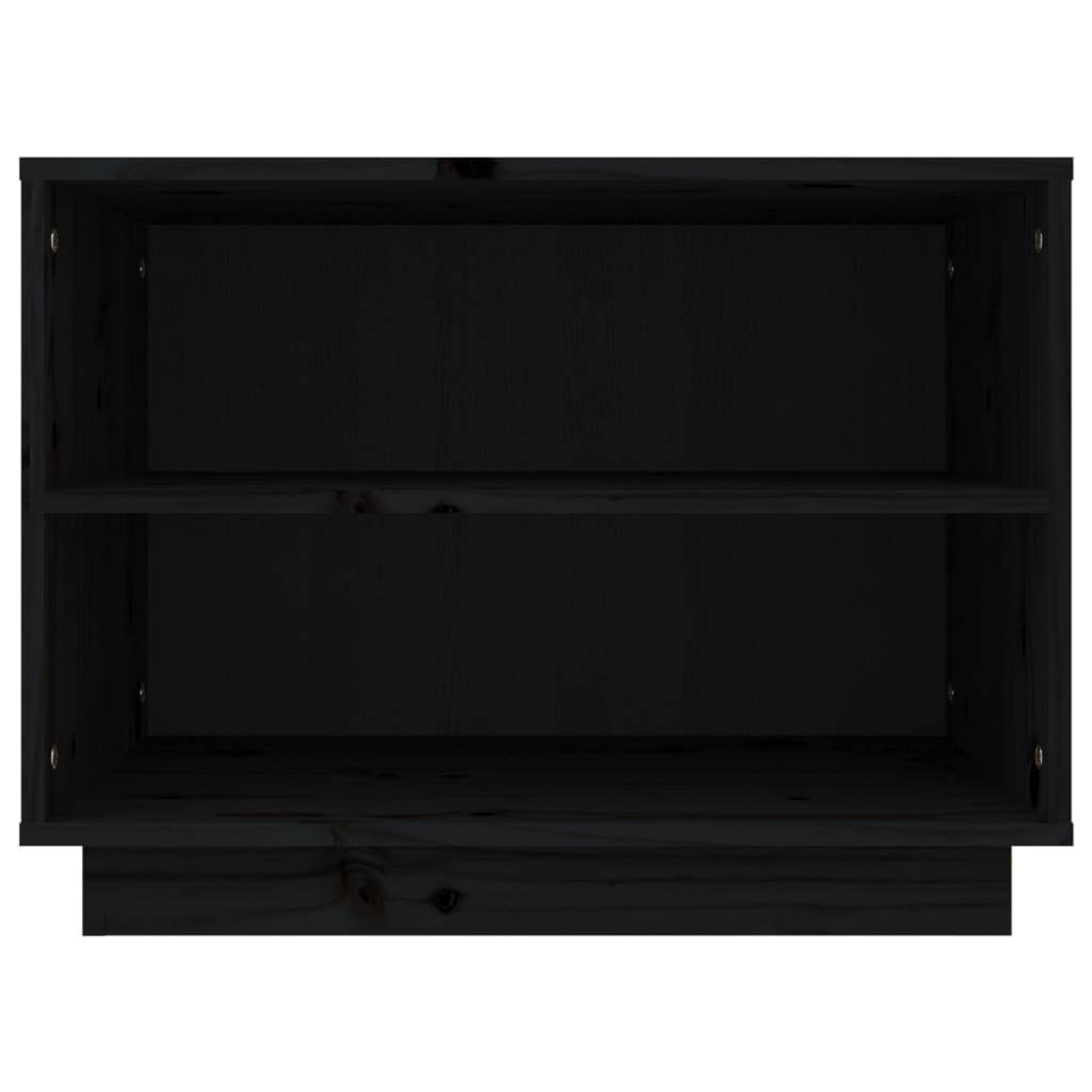Шкаф за обувки, черен, 60x34x45 см, бор масив