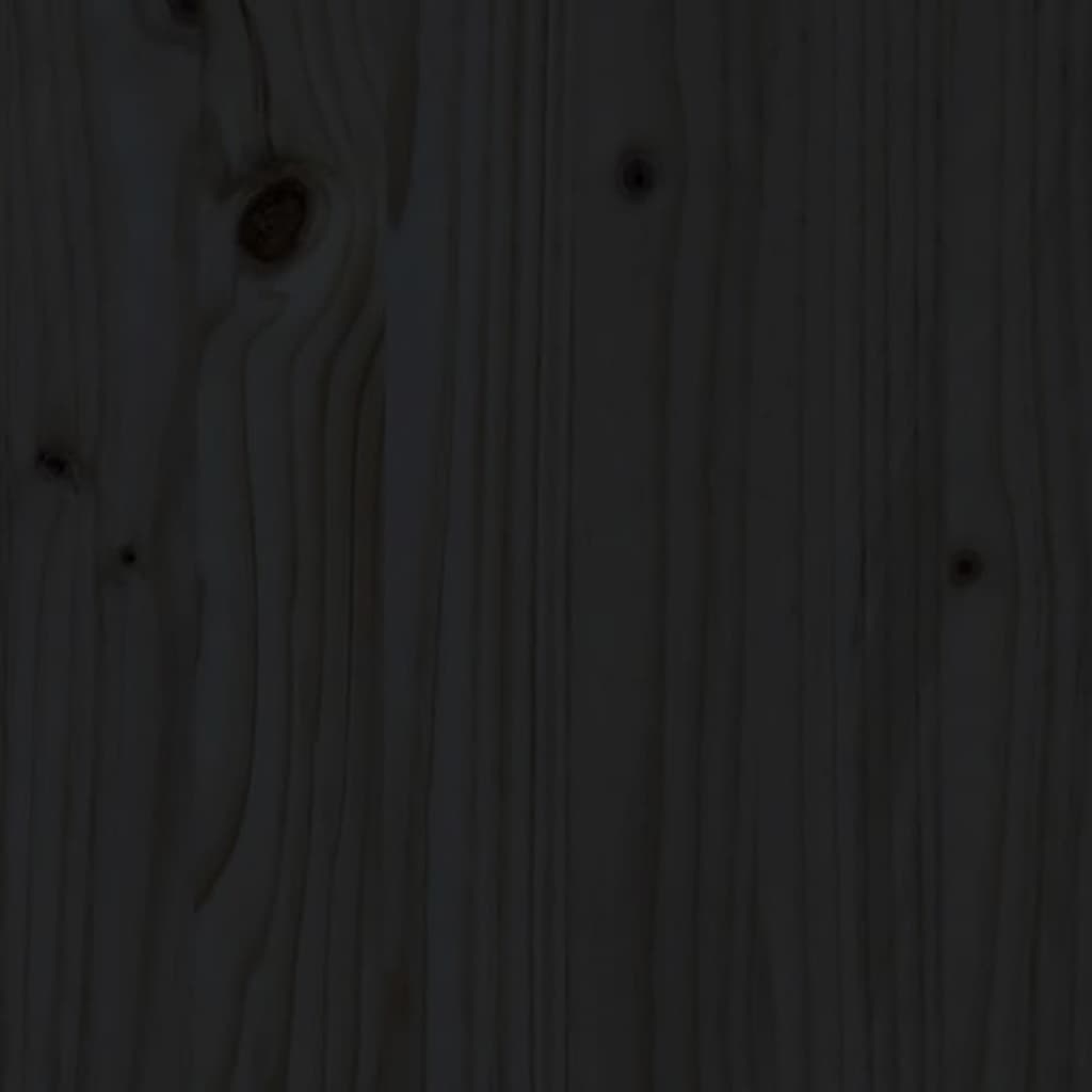 Нощно шкафче, черно, 40x34x40 см, борово дърво масив