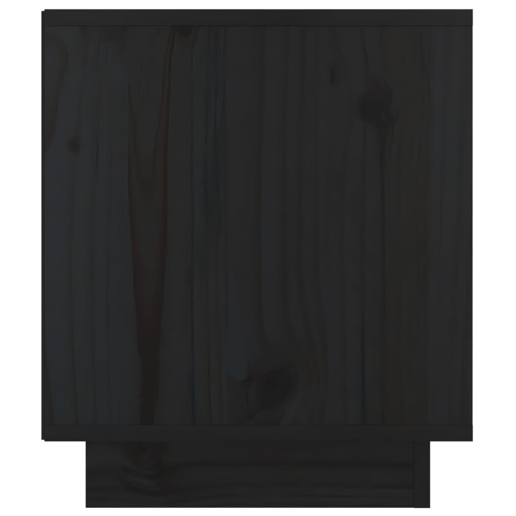 Нощни шкафчета, 2 бр, черни, 40x34x40 см, борово дърво масив