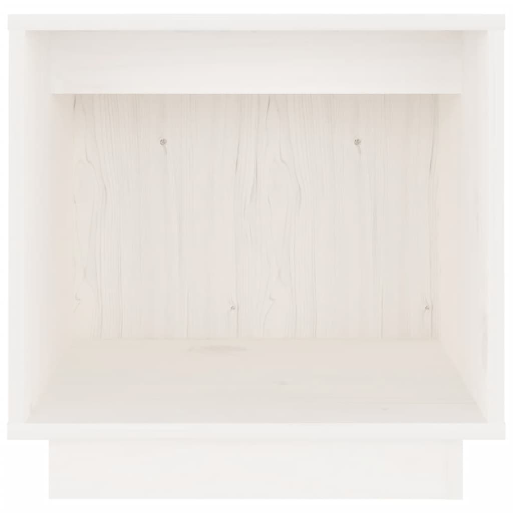 Нощни шкафчета, 2 бр, бели, 40x30x40 см, борово дърво масив