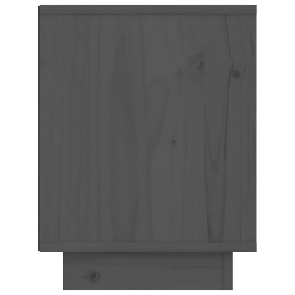 Нощно шкафче, сиво, 40x30x40 см, борово дърво масив