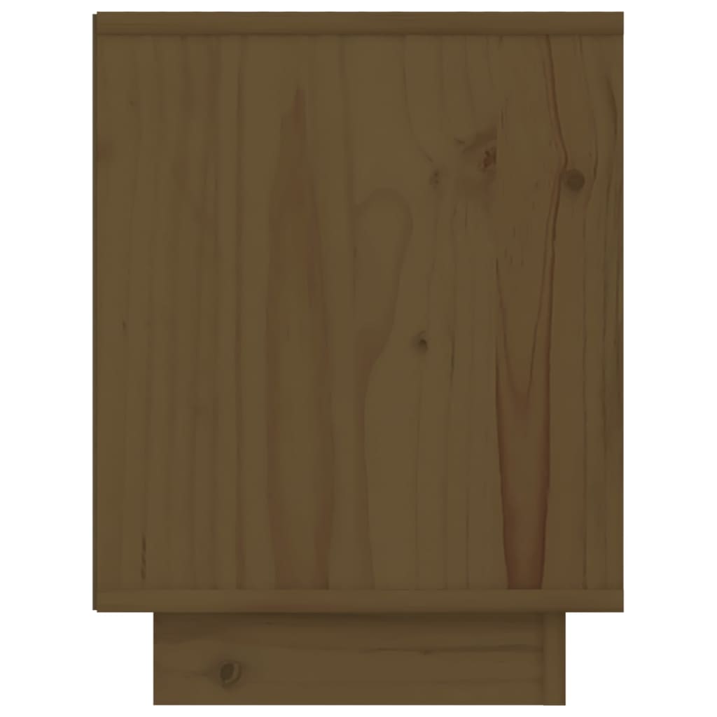 Нощно шкафче, меденокафяво, 40x30x40 см, борово дърво масив
