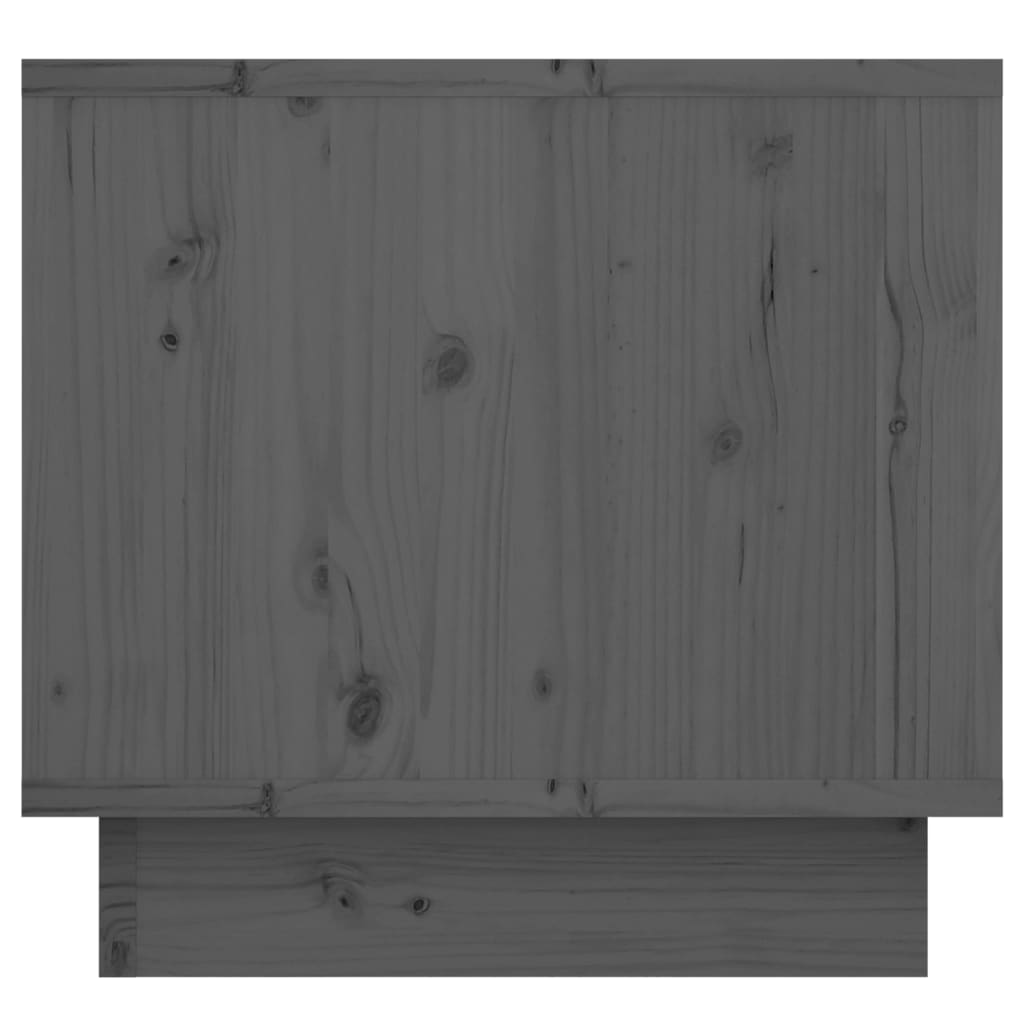 Нощно шкафче, сиво, 35x34x32 см, борово дърво масив