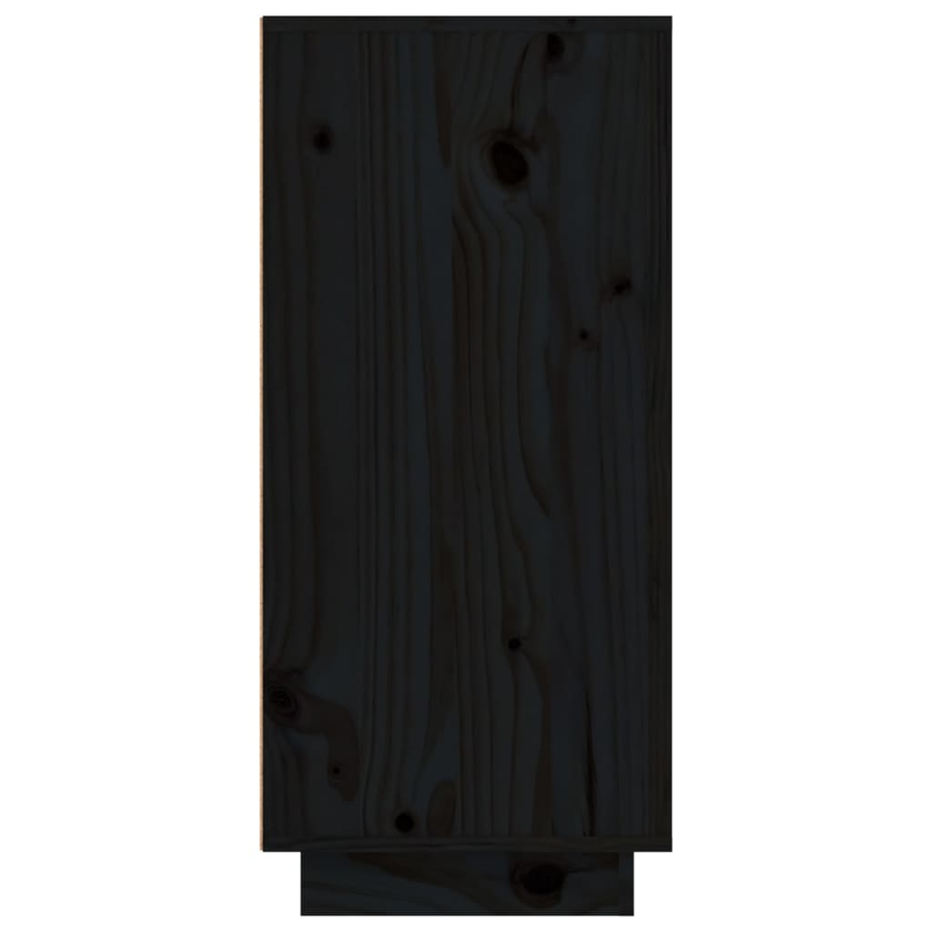 Сайдборд, черен, 111x34x75 см, бор масив
