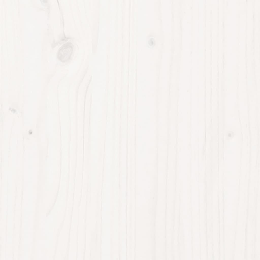 Сайдборд, бял, 111x34x60 см, бор масив