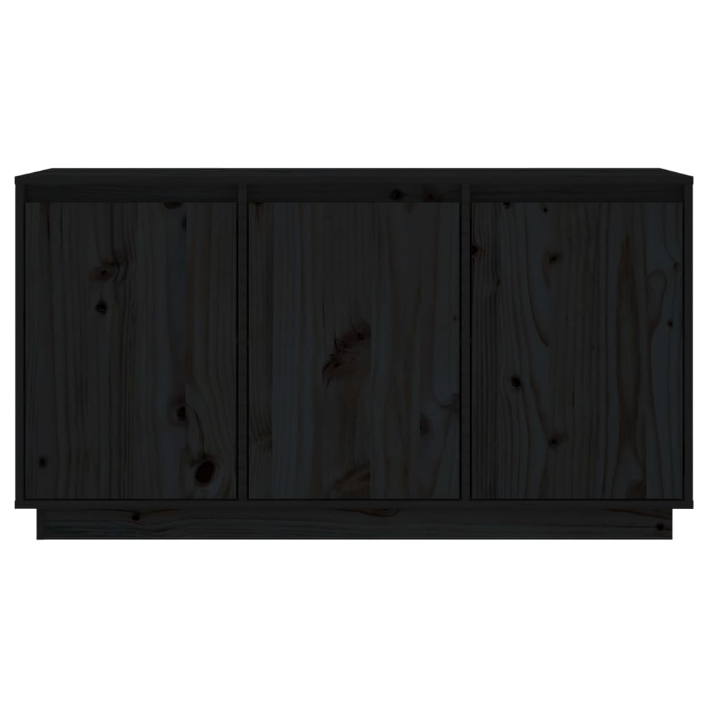 Сайдборд, черен, 111x34x60 см, бор масив