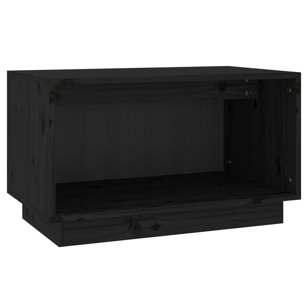 ТВ шкаф, черен, 60x35x35 см, бор масив