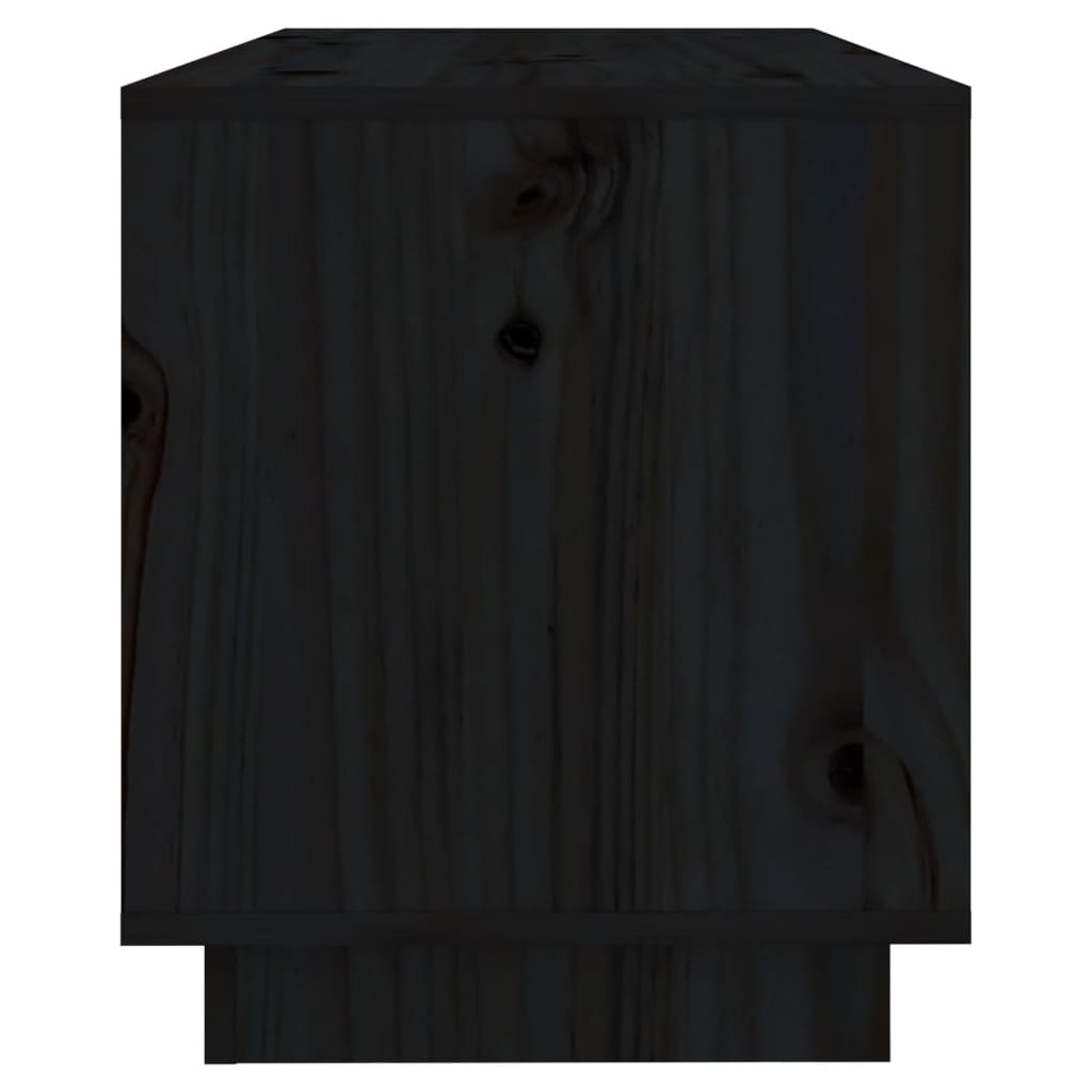 ТВ шкаф, черен, 74x34x40 см, бор масив