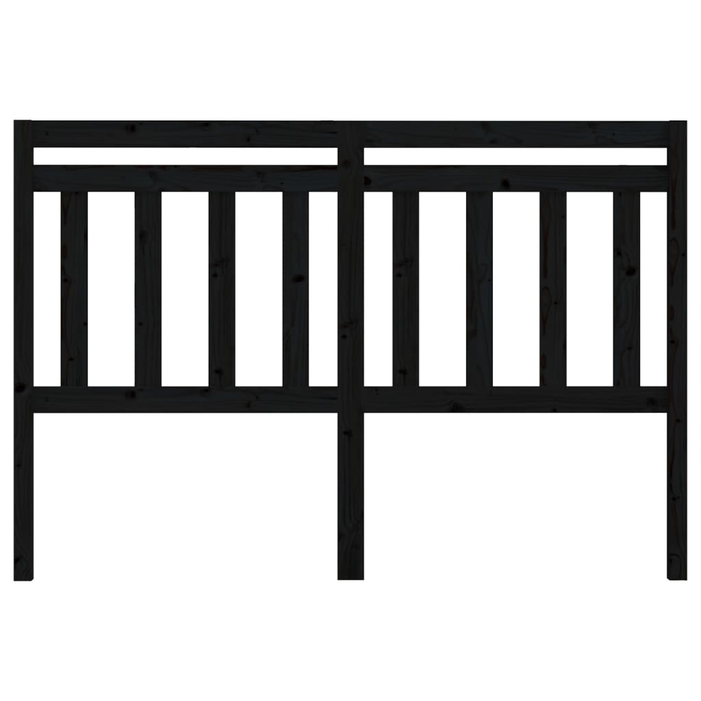 Горна табла за легло, черна, 156x4x100 см, бор масив